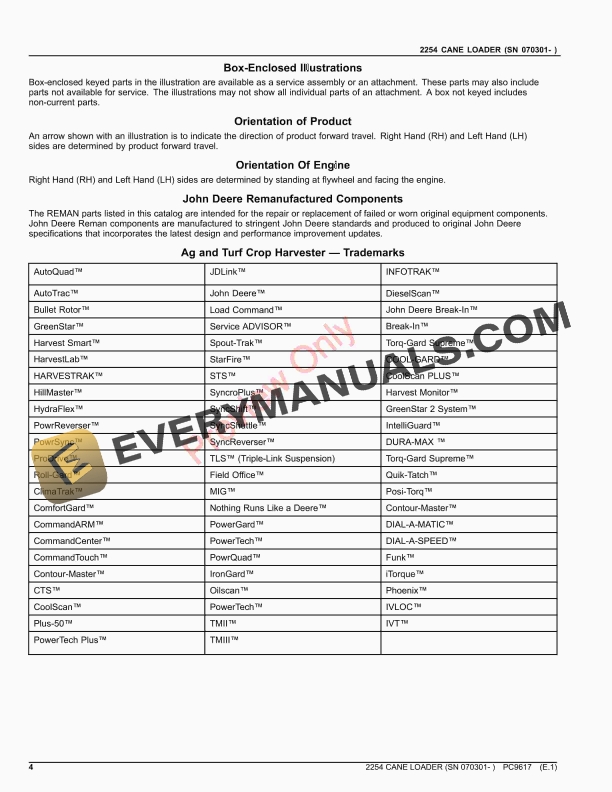 John Deere 2254 CANE LOADER Parts Catalog PC9617 13JUN23-4