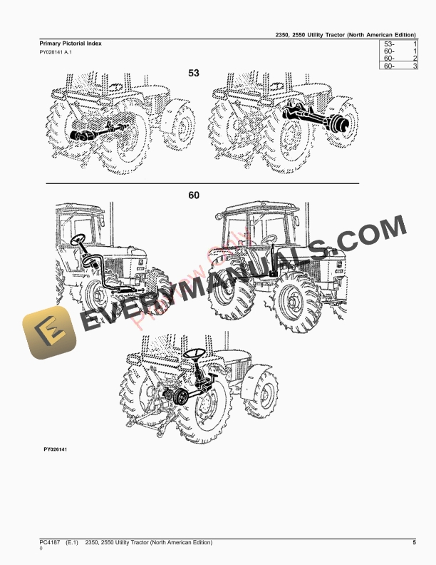 John Deere 2350, 2550 Utility Tractors Parts Catalog PC4187 01AUG23-5