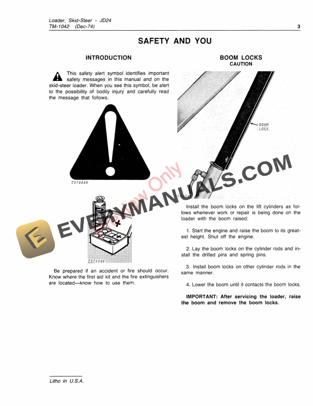 John Deere 24 Skid Steer Loader Technical Manual TM1042 01DEC74 5