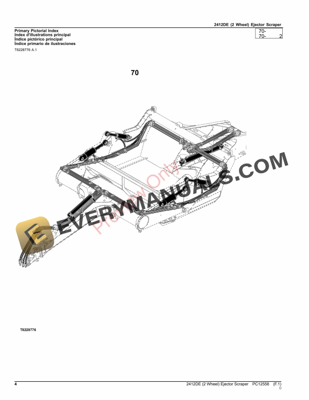 John Deere 2412DE (2 Wheel) Ejector Scraper Parts Catalog PC12558 24AUG23-4