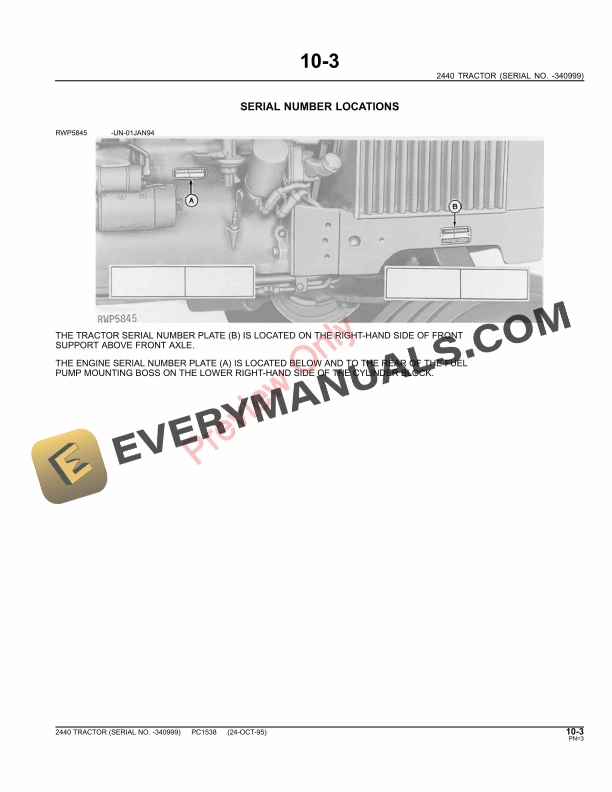 John Deere 2440 Tractor Parts Catalog PC1538 11MAY11-5