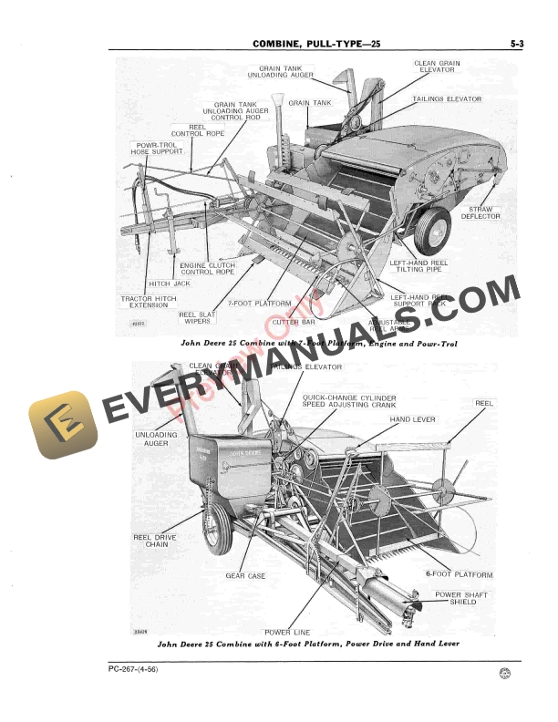 John Deere 25 Combine Parts Catalog PC267 01APR56-5