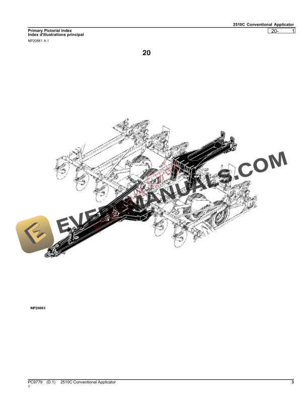 John Deere 2510C (CONVENTIONAL APPLICATOR) Parts Catalog PC9779 06AUG23-3