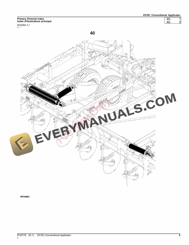 John Deere 2510C (CONVENTIONAL APPLICATOR) Parts Catalog PC9779 06AUG23-5