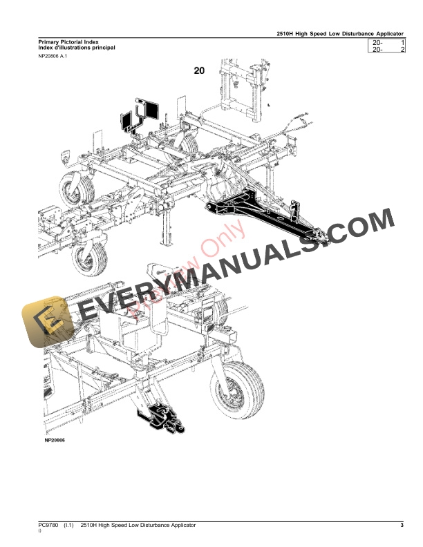 John Deere 2510H High Speed Low Disturbance Applicator Parts Catalog PC9780 06AUG23-3