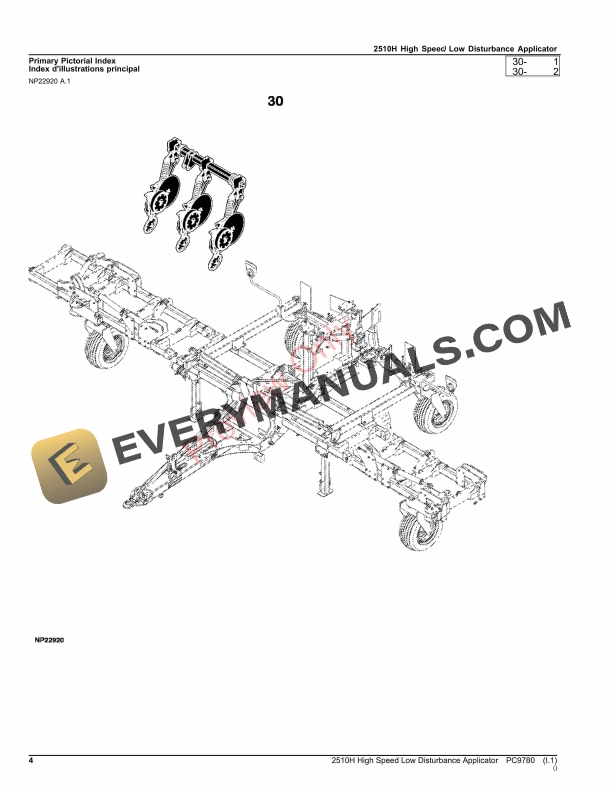 John Deere 2510H High Speed Low Disturbance Applicator Parts Catalog PC9780 06AUG23-4