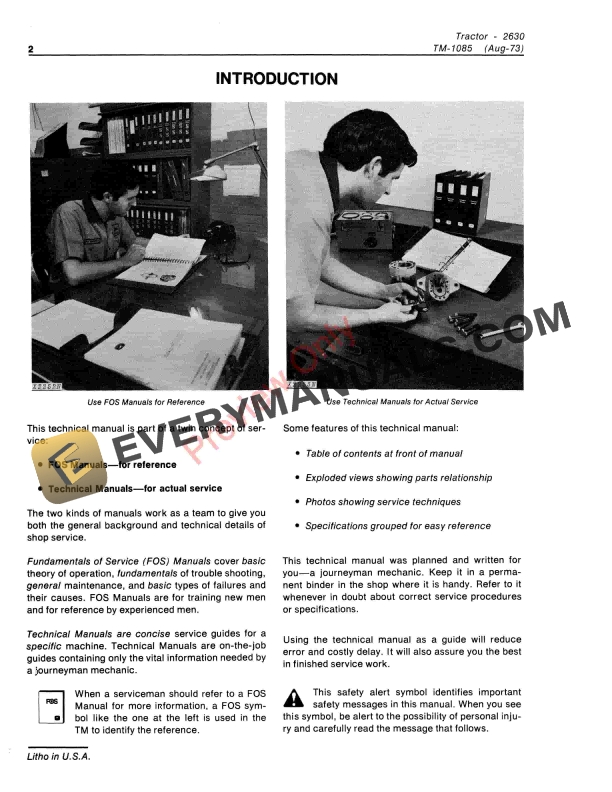 John Deere 2630 Utility Tractor Technical Manual TM1085 01FEB86 4