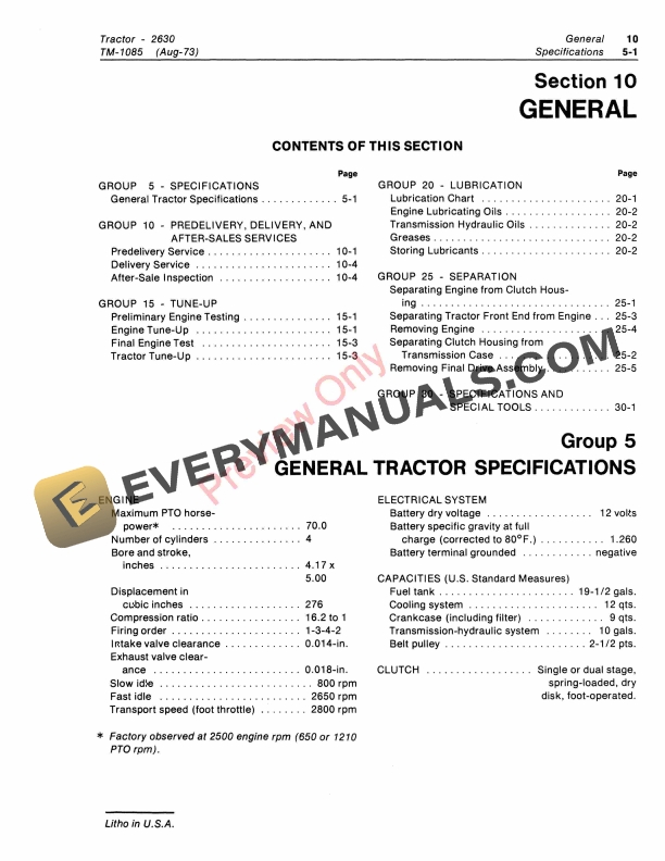 John Deere 2630 Utility Tractor Technical Manual TM1085 01FEB86 5