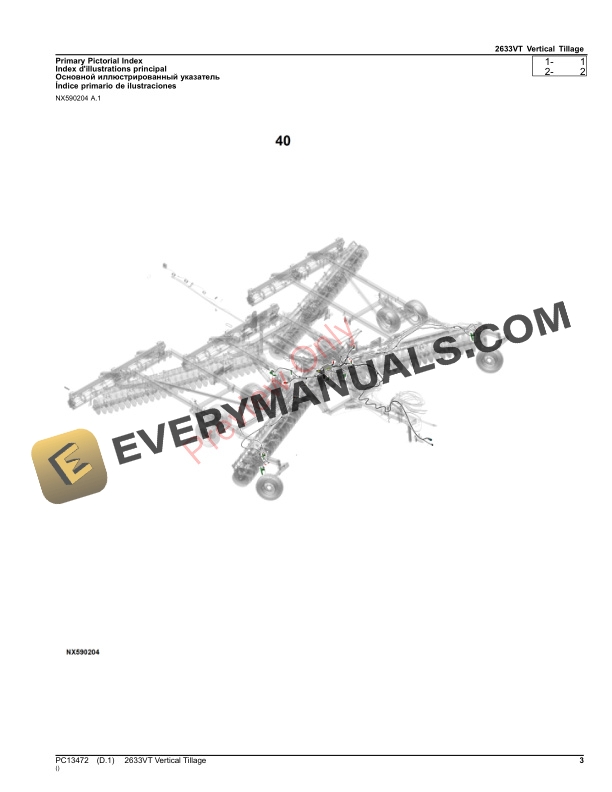 John Deere 2633VT Vertical Tillage Parts Catalog PC13472 12NOV23-3
