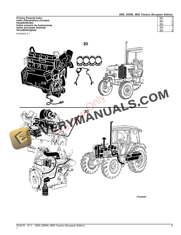John Deere 2650 ,2650N ,2850 Tractors Parts Catalog PC4210 01AUG23-3
