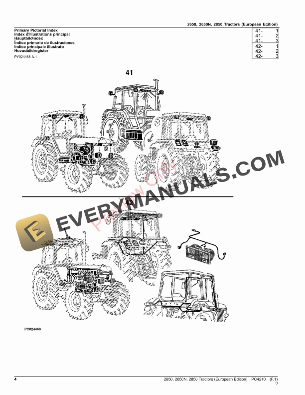John Deere 2650 ,2650N ,2850 Tractors Parts Catalog PC4210 01AUG23-4