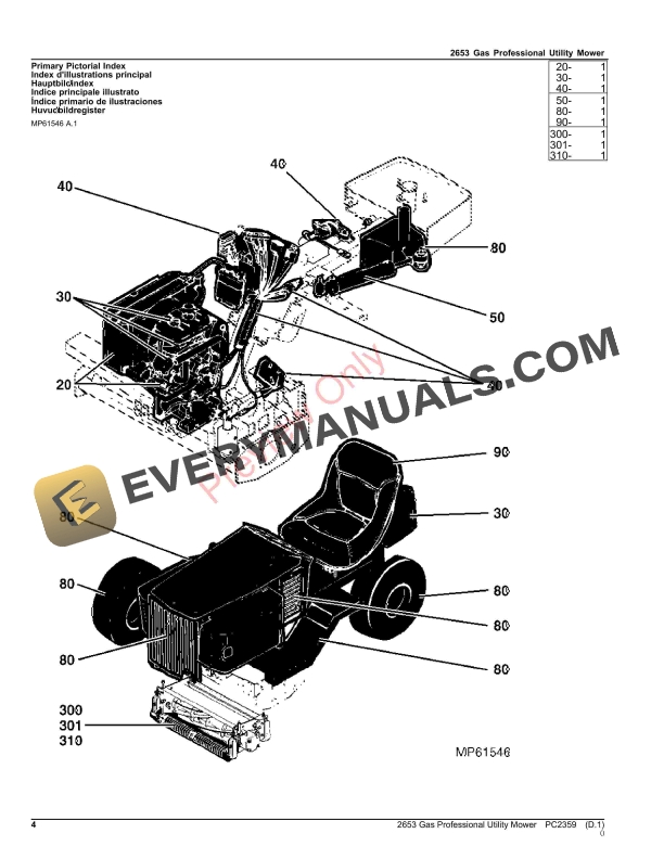 John Deere 2653 GAS PROFESSIONAL UTILITY MOWER Parts Catalog PC2359 30JUL23-4