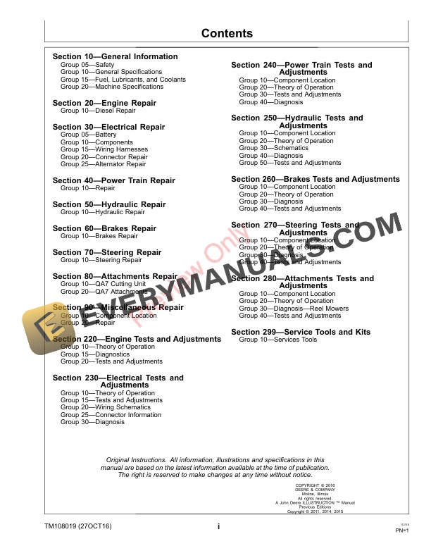 John Deere 2653B PrecisionCut Trim and Surrounds Mowers Technical Manual TM108019 27OCT16 5 John Deere 2653B PrecisionCut Trim and Surrounds Mowers Technical Manual TM108019 27OCT16 3