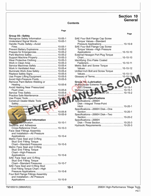 John Deere 2680H High Performance Tillage Technical Manual TM165519 08MAR22 5