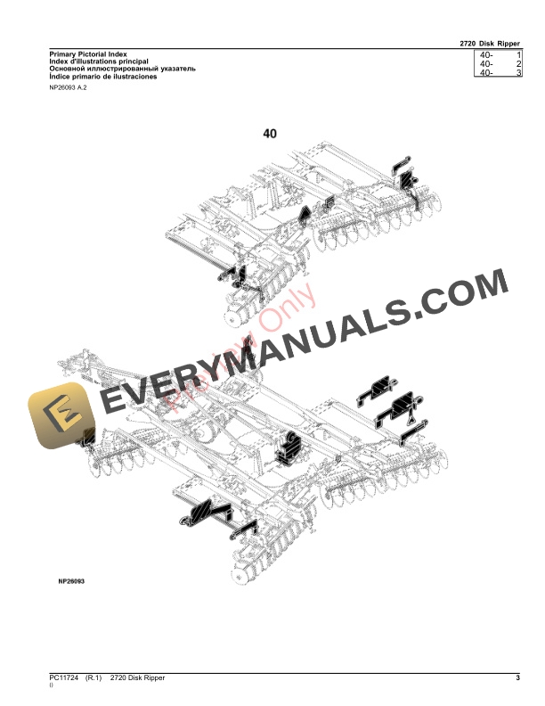 John Deere 2720 Disk Ripper Parts Catalog PC11724 16JUL23 4 John Deere 2720 Disk Ripper Parts Catalog PC11724 16JUL23 3