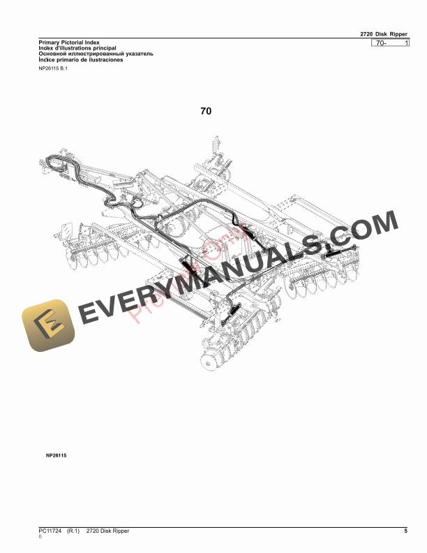 John Deere 2720 Disk Ripper Parts Catalog PC11724 16JUL23 6 John Deere 2720 Disk Ripper Parts Catalog PC11724 16JUL23 5