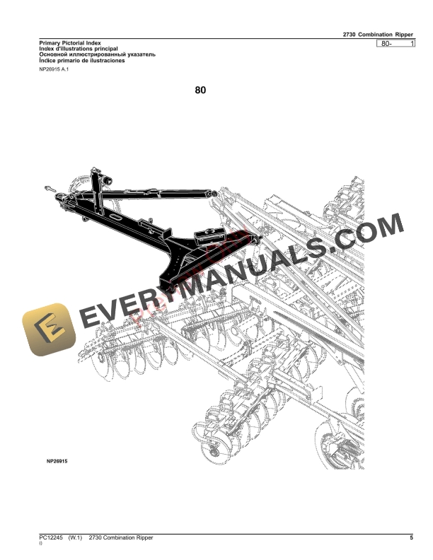 John Deere 2730 Combination Ripper Parts Catalog PC12245 28OCT23-5