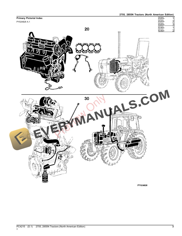 John Deere 2755, 2855N Tractors Parts Catalog PC4215 30JUL23-3