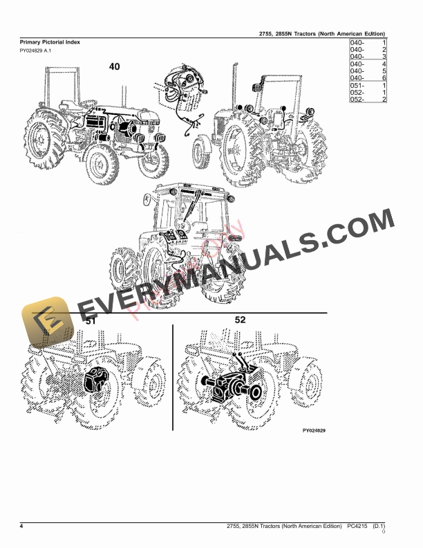 John Deere 2755, 2855N Tractors Parts Catalog PC4215 30JUL23-4