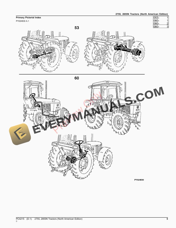 John Deere 2755, 2855N Tractors Parts Catalog PC4215 30JUL23-5