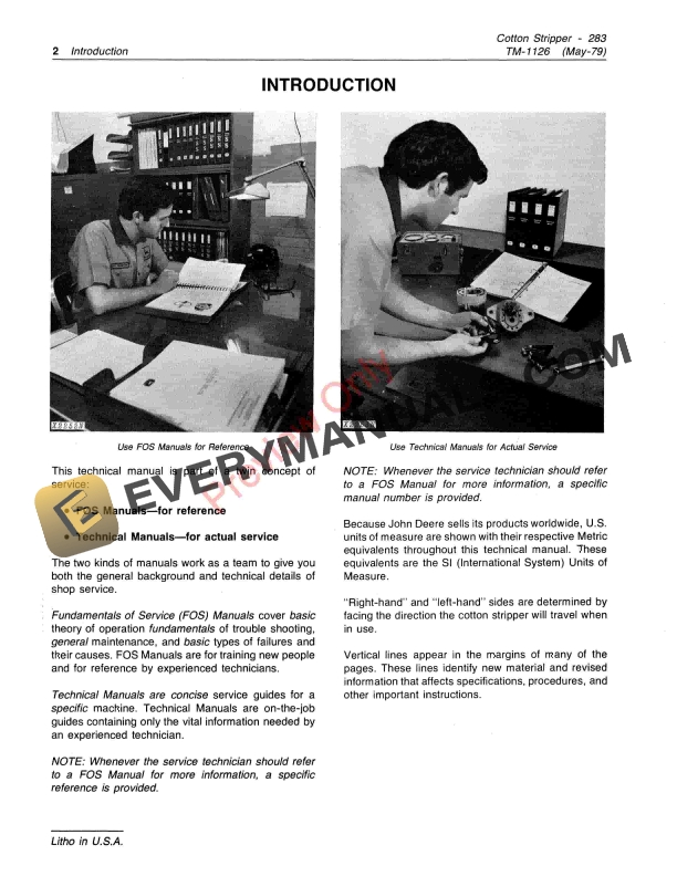 John Deere 283 Cotton Stripper Technical Manual TM1126 01MAY79 4