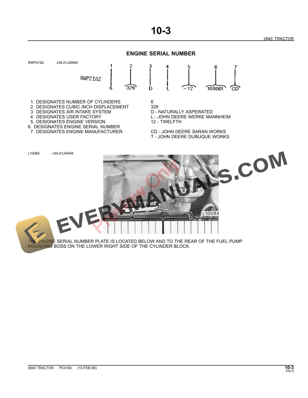 John Deere 2840 Tractor Parts Catalog PC4160 11MAY11-5