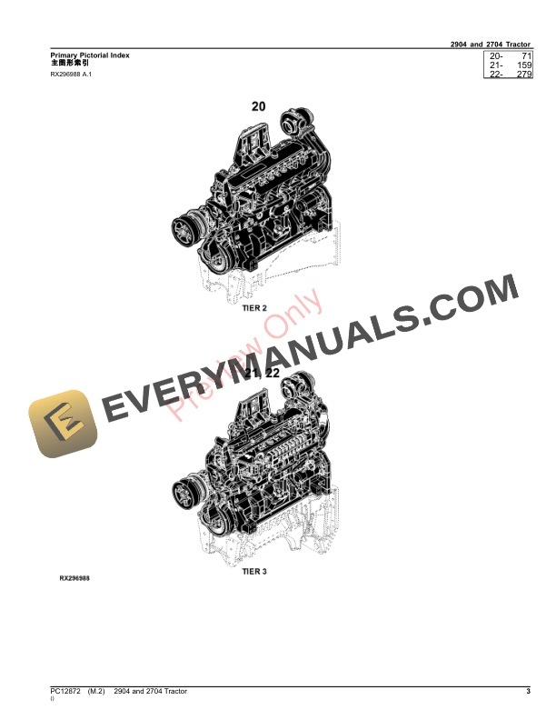 John Deere 2904 and 2704 Tractor Parts Catalog PC12872 26NOV23-3
