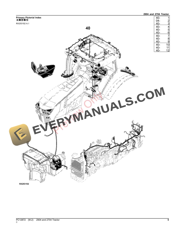 John Deere 2904 and 2704 Tractor Parts Catalog PC12872 26NOV23-5