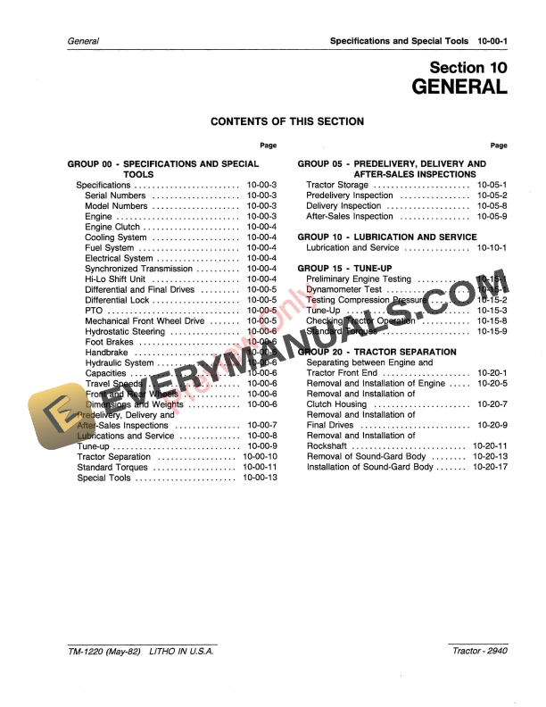John Deere 2940 Tractor Technical Manual TM1220 01MAR83 5