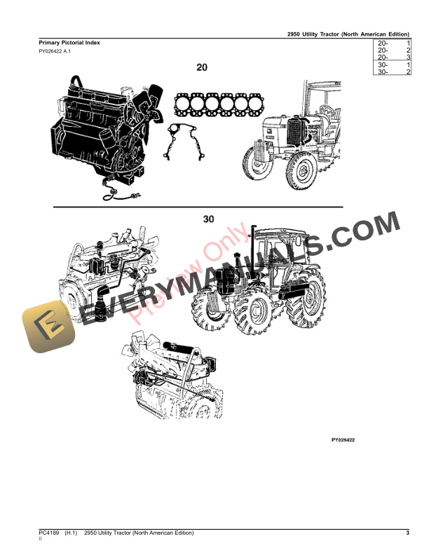 John Deere 2950 Utility Tractor Parts Catalog PC4189 01AUG23-3