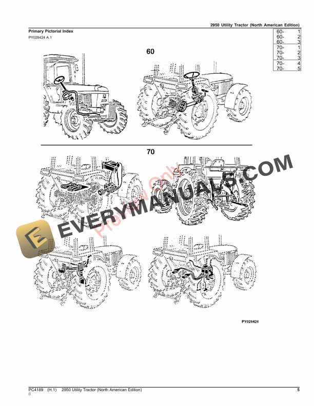 John Deere 2950 Utility Tractor Parts Catalog PC4189 01AUG23-5