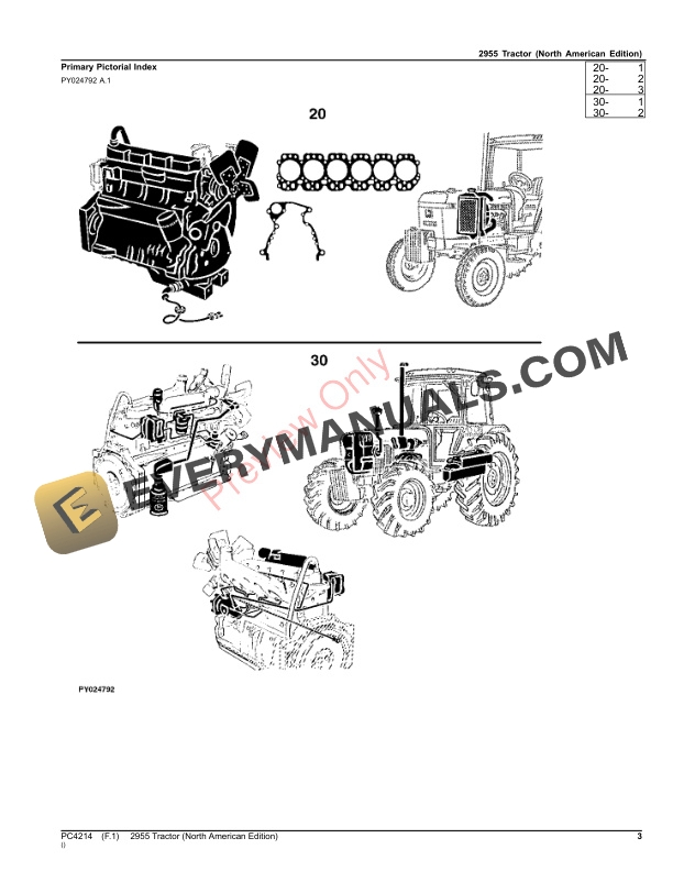 John Deere 2955 Tractor Parts Catalog PC4214 03AUG23-3