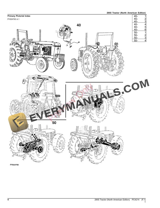 John Deere 2955 Tractor Parts Catalog PC4214 03AUG23-4