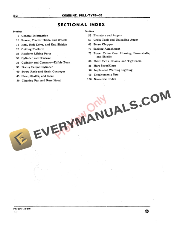 John Deere 30 Pull-Type Combine (7-Foot Cut) Parts Catalog PC506 01MAR68-4