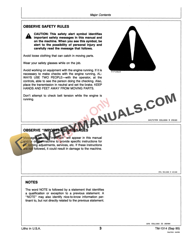 John Deere 300 3430 and 3830 Self Propelled Windrowers Technical Manual TM1314 18AUG93 5