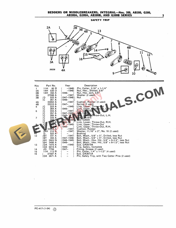 John Deere 300 Bedder Parts Catalog PC417 01JAN54 6 John Deere 300 Bedder Parts Catalog PC417 01JAN54-5