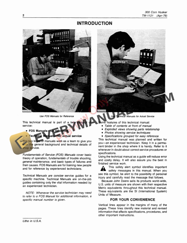 John Deere 300 Corn Husker Technical Manual TM1121 01APR79 5 John Deere 300 Corn Husker Technical Manual TM1121 01APR79 4