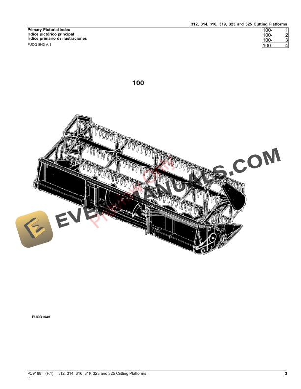 John Deere 300 SERIES CUTTING PLATFORMS Parts Catalog PC9188 08MAY23-3