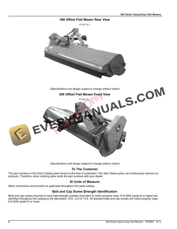 John Deere 300 Series Heavy-Duty Flail Mowers Parts Catalog PC6064 27MAY22-4