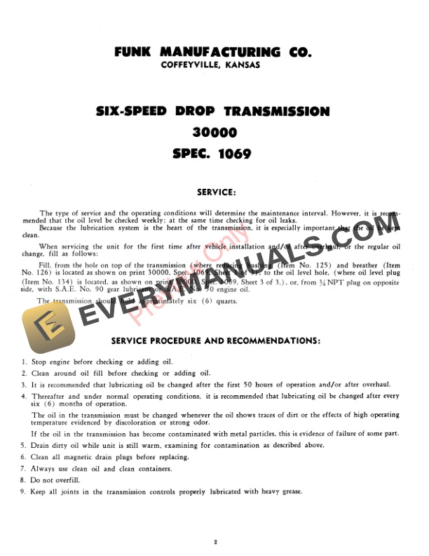 John Deere 3000 Six Speed Drop Mechanical Transmission Instruction Manual 4030147 01OCT97 2