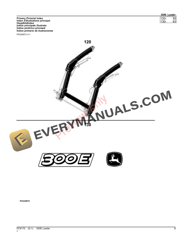 John Deere 300E Loader Parts Catalog PC6172 10JUN23-3