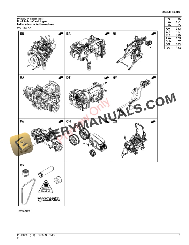 John Deere 3028EN Tractor Parts Catalog PC13688 16NOV23-3