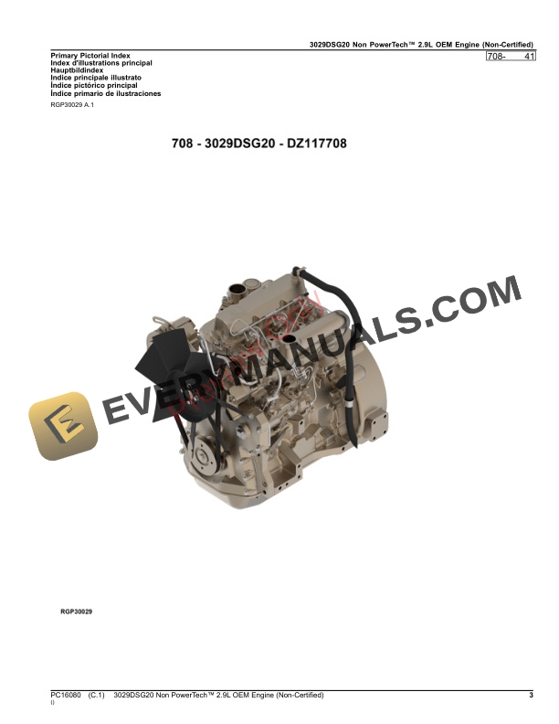John Deere 3029DSG20 Non PowerTech 2.9L OEM Engine (Non-Certified) Parts Catalog PC16080 26NOV23 4 John Deere 3029DSG20 Non PowerTech 2.9L OEM Engine (Non-Certified) Parts Catalog PC16080 26NOV23-3