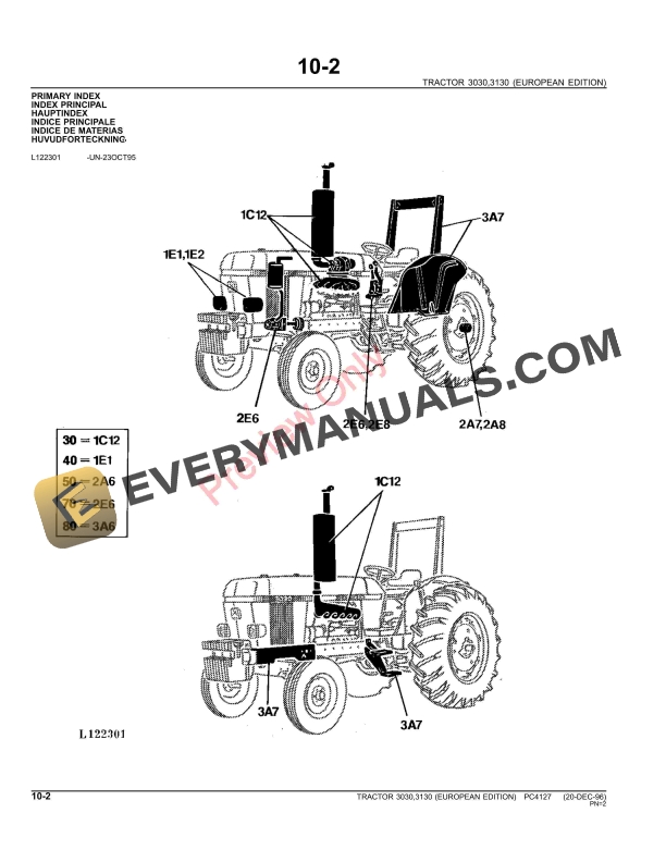 John Deere 3030 and 3130 Tractors Parts Catalog PC4127 09MAY11-4
