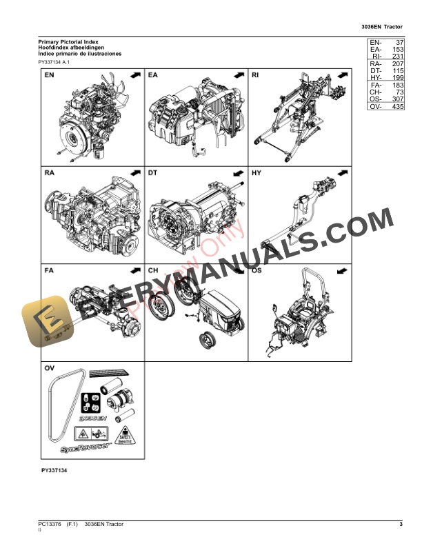 John Deere 3036EN Tractor Parts Catalog PC13376 08SEP23-3