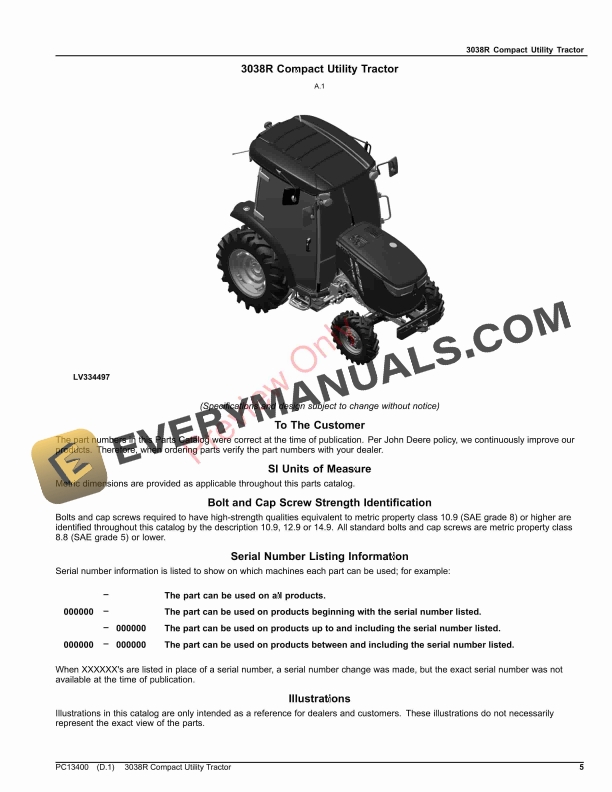 John Deere 3038R Compact Utility Tractor Parts Catalog PC13400 08SEP23-5