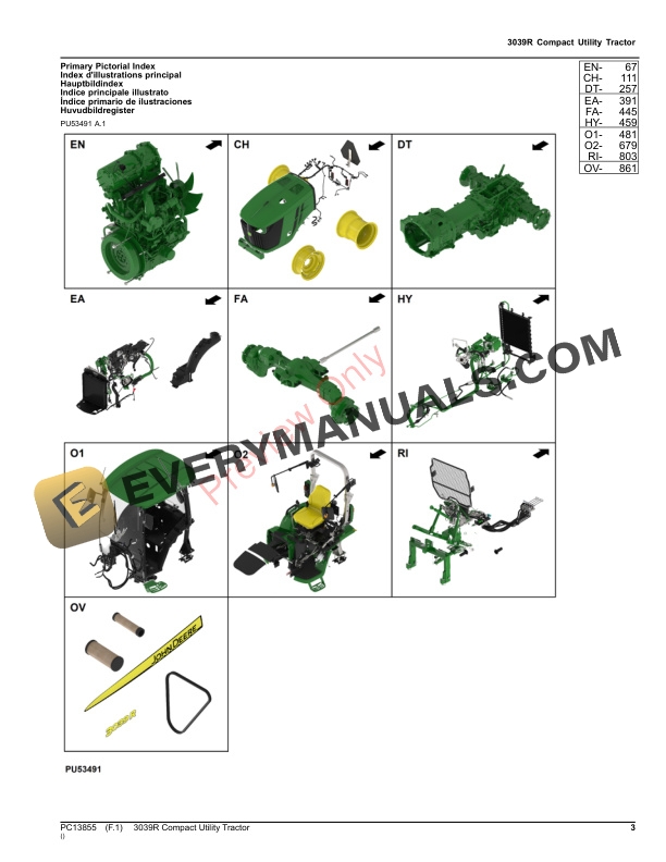 John Deere 3039R Compact Utility Tractor Parts Catalog PC13855 19NOV23-3