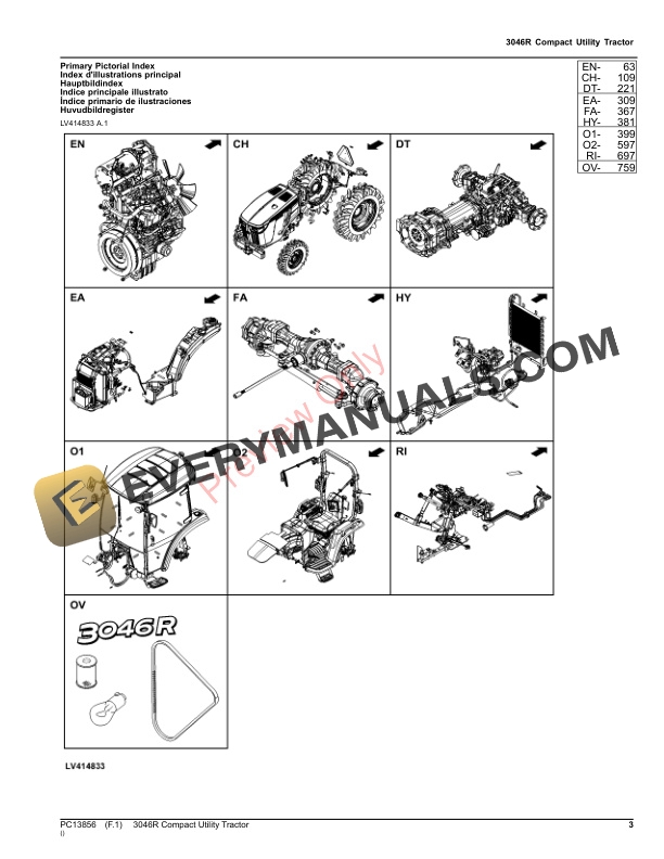 John Deere 3046R Compact Utility Tractor Parts Catalog PC13856 19NOV23-3