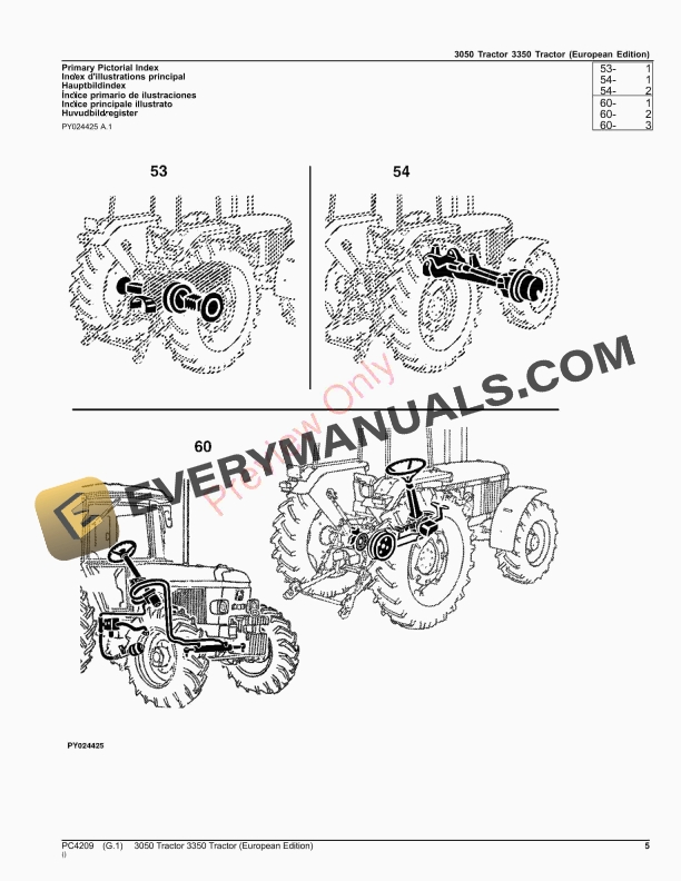 John Deere 3050, 3350 Tractors Parts Catalog PC4209 01AUG23-5
