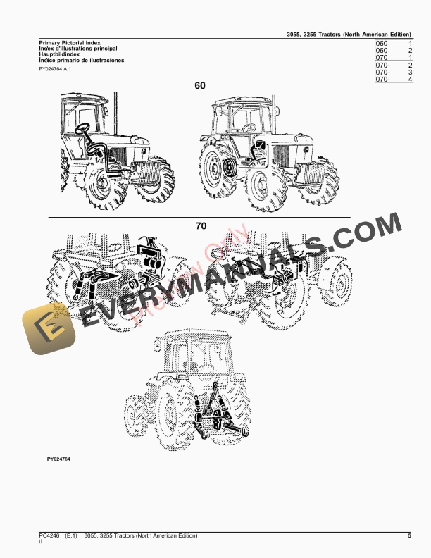 John Deere 3055, 3255 Tractors Parts Catalog PC4246 06AUG23-5